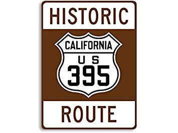 Vintage California Route 395 Brown Sign Magnet - 3x5 Inch Travel Decal for RV, Road Trips & US Highway Adventures - Perfect for Fridges, Cars & Travel Memorabilia Collection