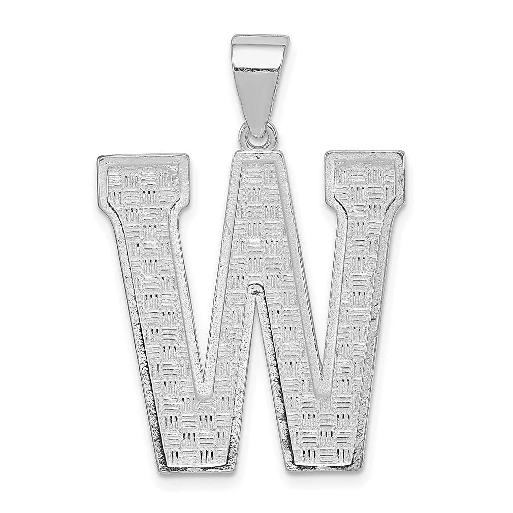 925 Sterling Silver Letter W Initial Monogram Pendant Necklace - Personalized Name Jewelry for Women - Perfect Birthday Gift, Anniversary Present & Everyday Wear for Her
