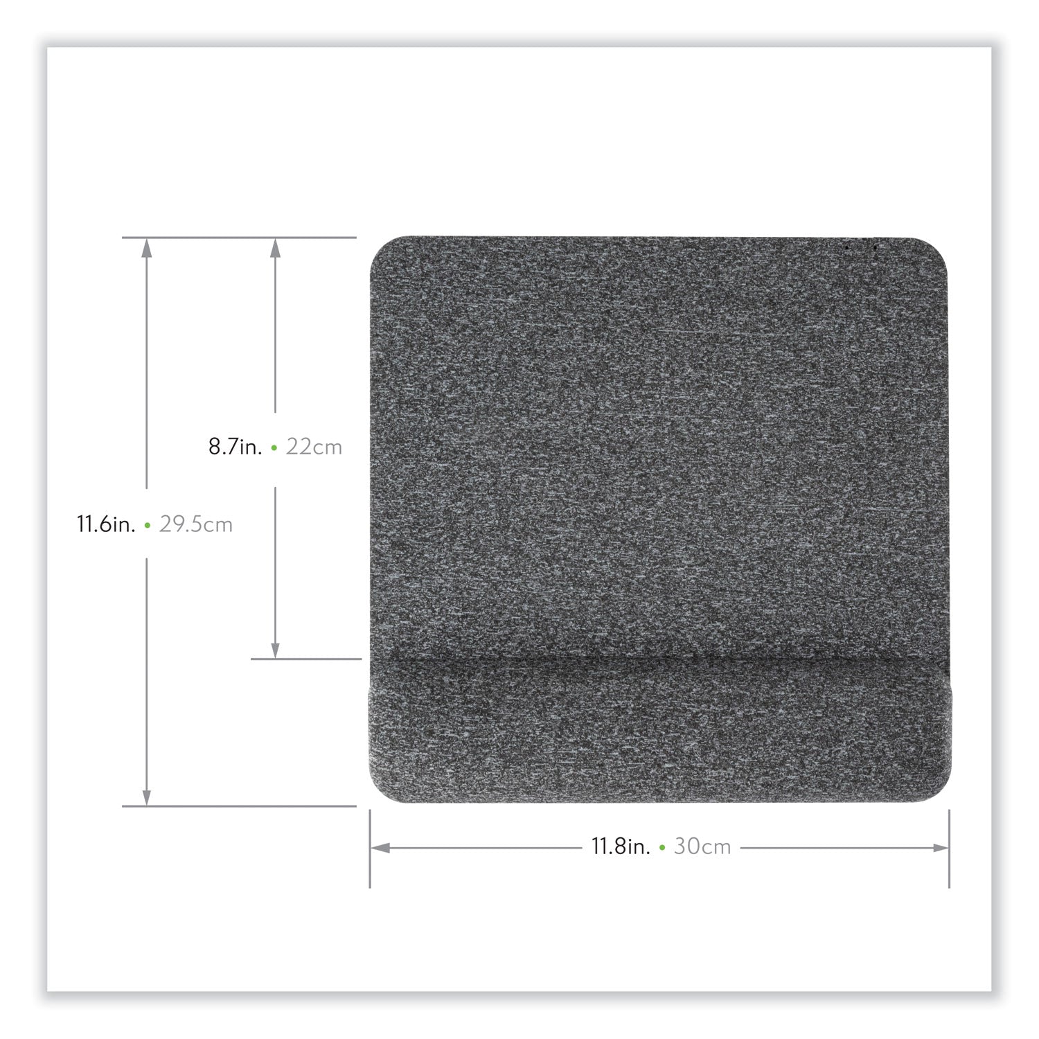 Allsop Premium Plush Mouse Pad - Extra Large 11.8 x 11.6 Inch Non-Slip Gaming Mousepad with Wrist Support, Soft Gray Surface for Office & Home Computer Use - Ideal for Work, Gaming & Graphic Design