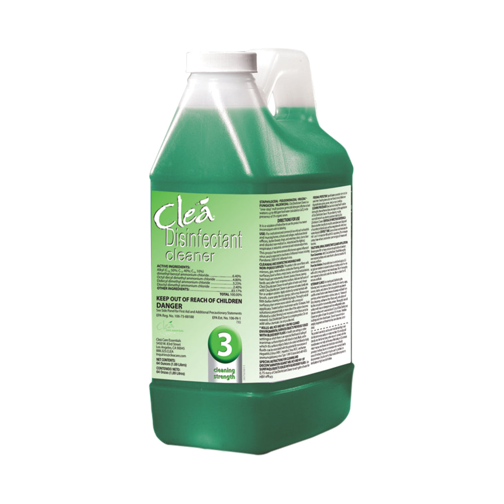 Clea Disinfectant Cleaner - 64oz (3 Pack) | Kills 99.9% Germs & Viruses | All-Purpose Surface Cleaner for Home, Kitchen, Bathroom & Office Use