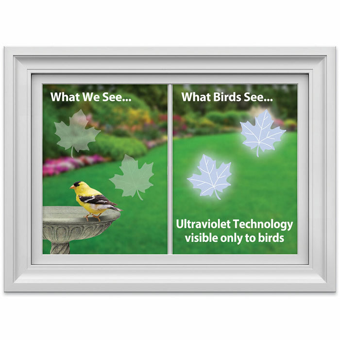 Maple Leaf WindowAlert Decals - Bird Deterrent Window Stickers for Home & Office - Prevent Bird Collisions with UV Reflective Decals | Perfect for Glass Doors, Windows & Skylights