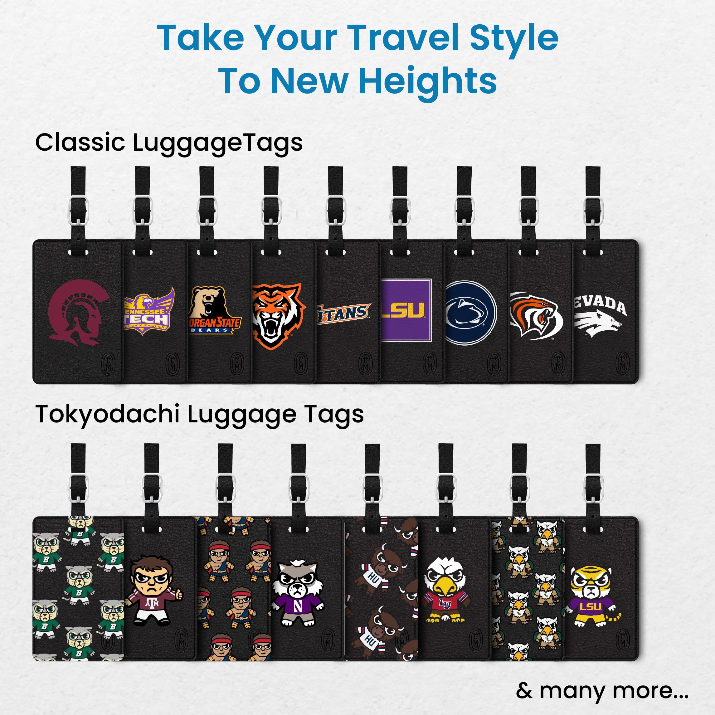 OTM Essentials Daemen University Faux Leather Luggage Tag - Durable Travel ID Tag with Adjustable Strap & Card Holder - Perfect for Suitcases, Backpacks & Travel Bags - College Alumni Gift Idea