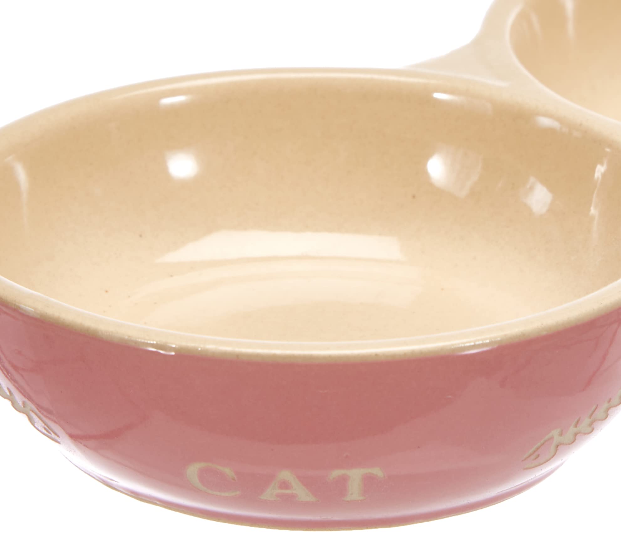 Premium Ceramic Cat Food and Water Bowl Set - 22cm Double Dish for Pets - Perfect for Feeding and Hydrating Your Feline at Home or Travel