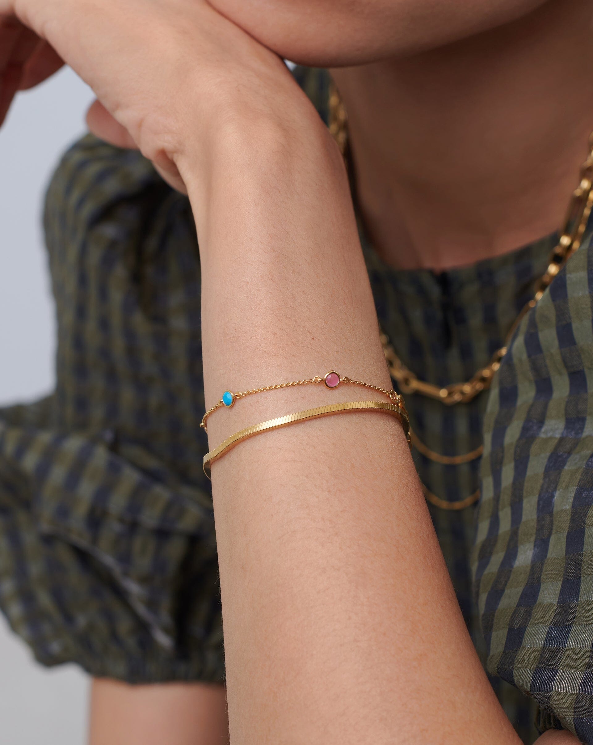 Hot Rox Multi Gemstone Bracelet for Women - 18k Gold Vermeil Beaded Bracelet with Natural Stones | Elegant Jewelry Gift for Birthday, Anniversary & Everyday Wear