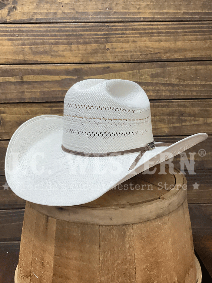 Larry Mahan LMH11157 10X Cowboy Straw Hat Ivory - Western Style Summer Sun Protection for Men & Women - Perfect for Rodeo, Ranch Work, and Outdoor Adventures