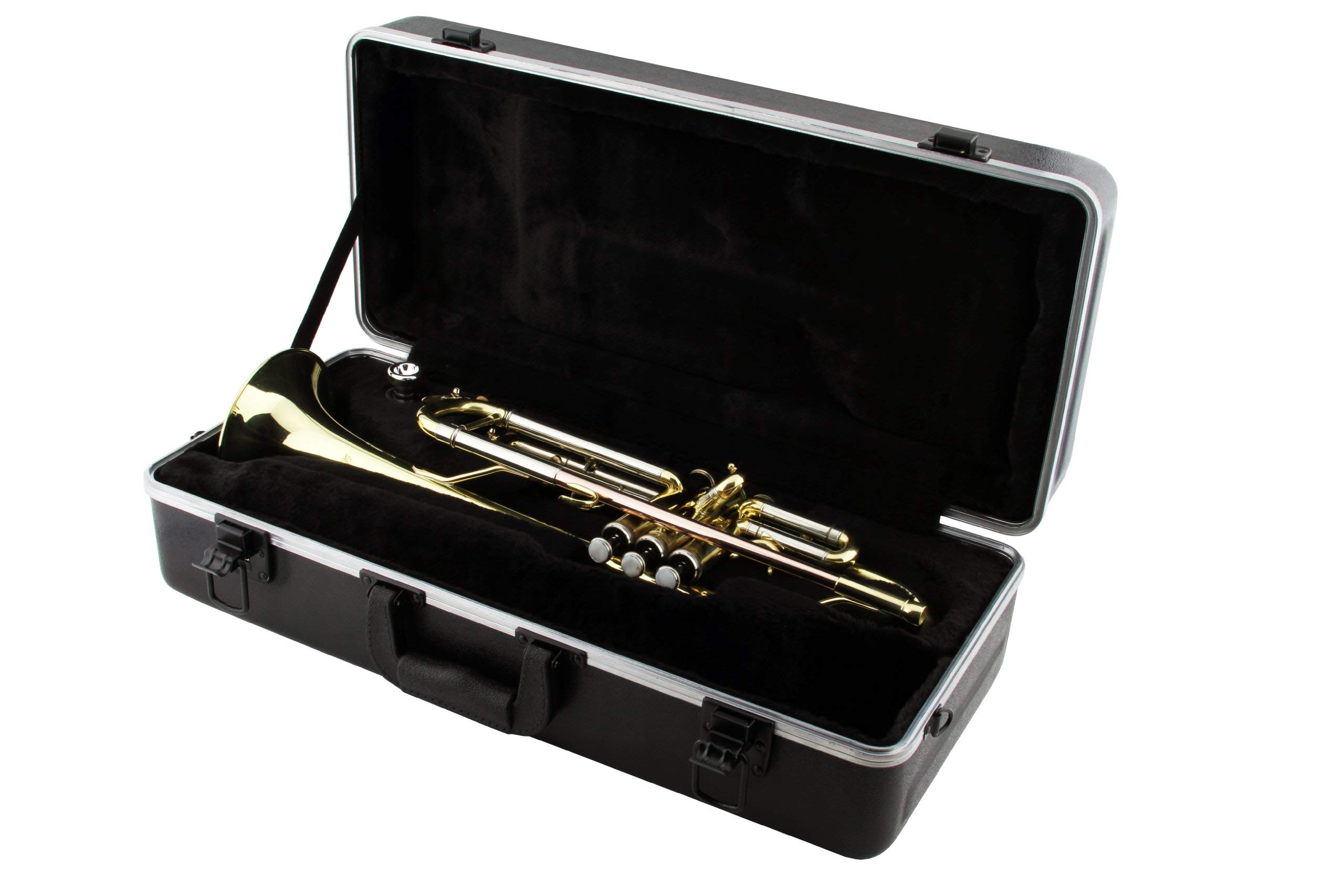 Professional Bb Trumpet with Plush-Lined Hard Case - Perfect for Beginners, Students & Band Performances | Brass Instrument for School, Jazz & Marching Bands