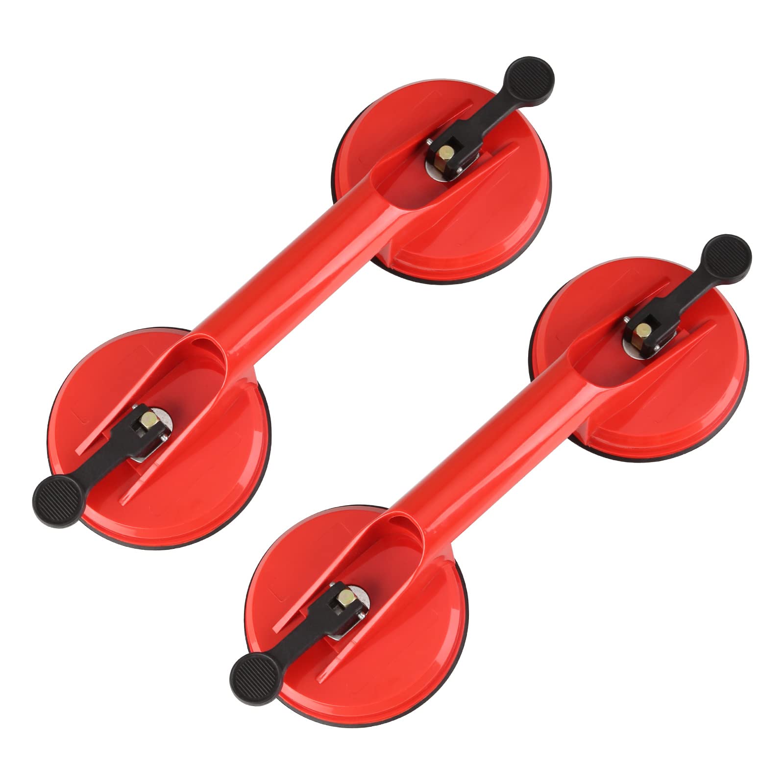 Olympia Tools Heavy Duty Glass Suction Cups - 2 Pack Vacuum Lifters for Large Glass, Tile, and Mirror Moving - Secure Grip Plastic Handle with Hooks - Perfect for Construction, Home Renovation, and Auto Dent Removal