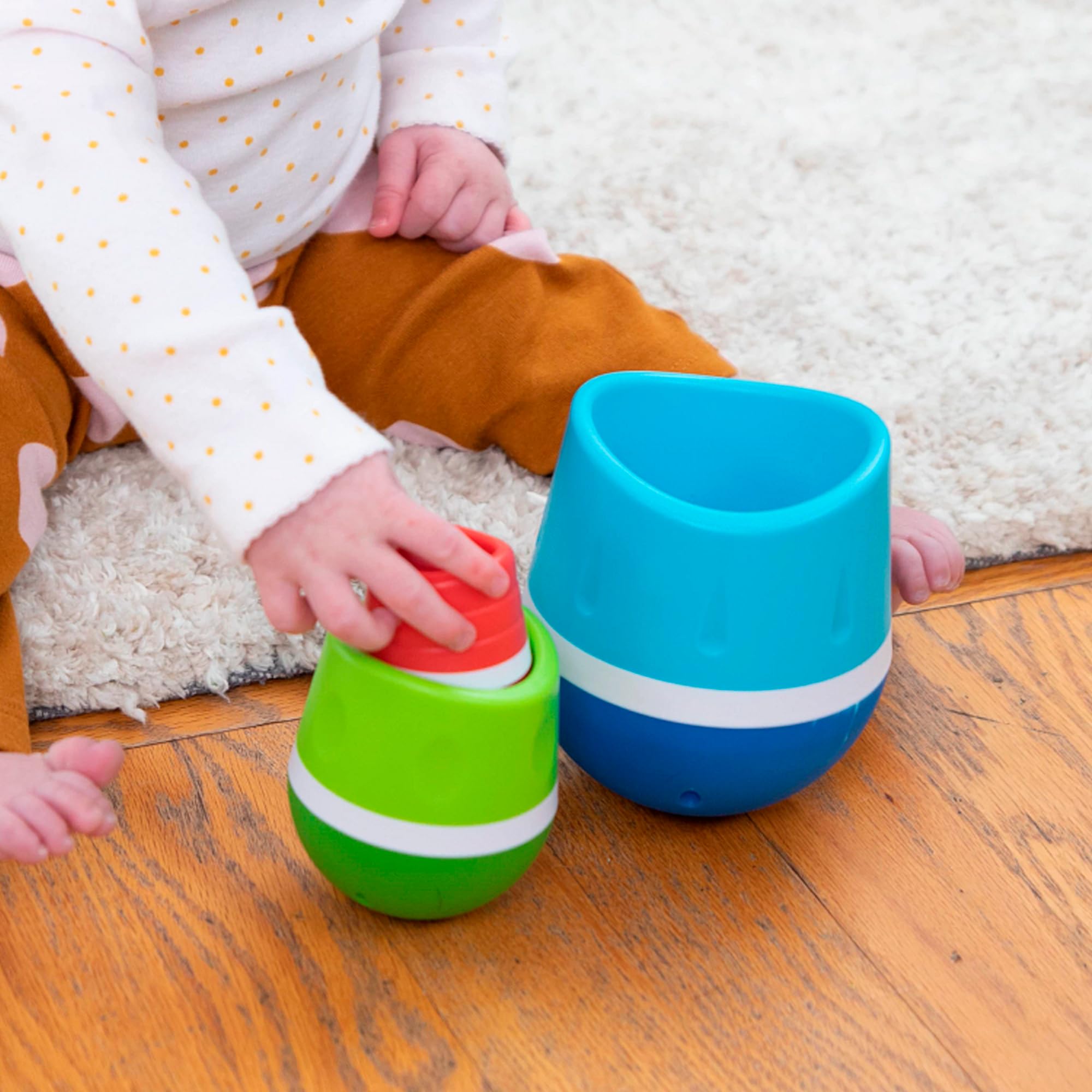 TumbleRoos Wobble Stacking Toy for Babies & Toddlers - Fine Motor Skills Development Play