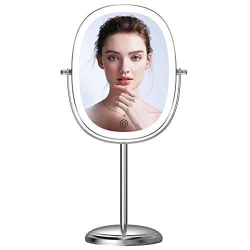 LOVESPEJO 9'' LED Lighted Makeup Mirror with 7X Magnification - Rechargeable Cordless Vanity Mirror with 2000mAh Battery, Touch Control & Adjustable Brightness - Perfect for Home Makeup, Skincare, and Salon Professional Use