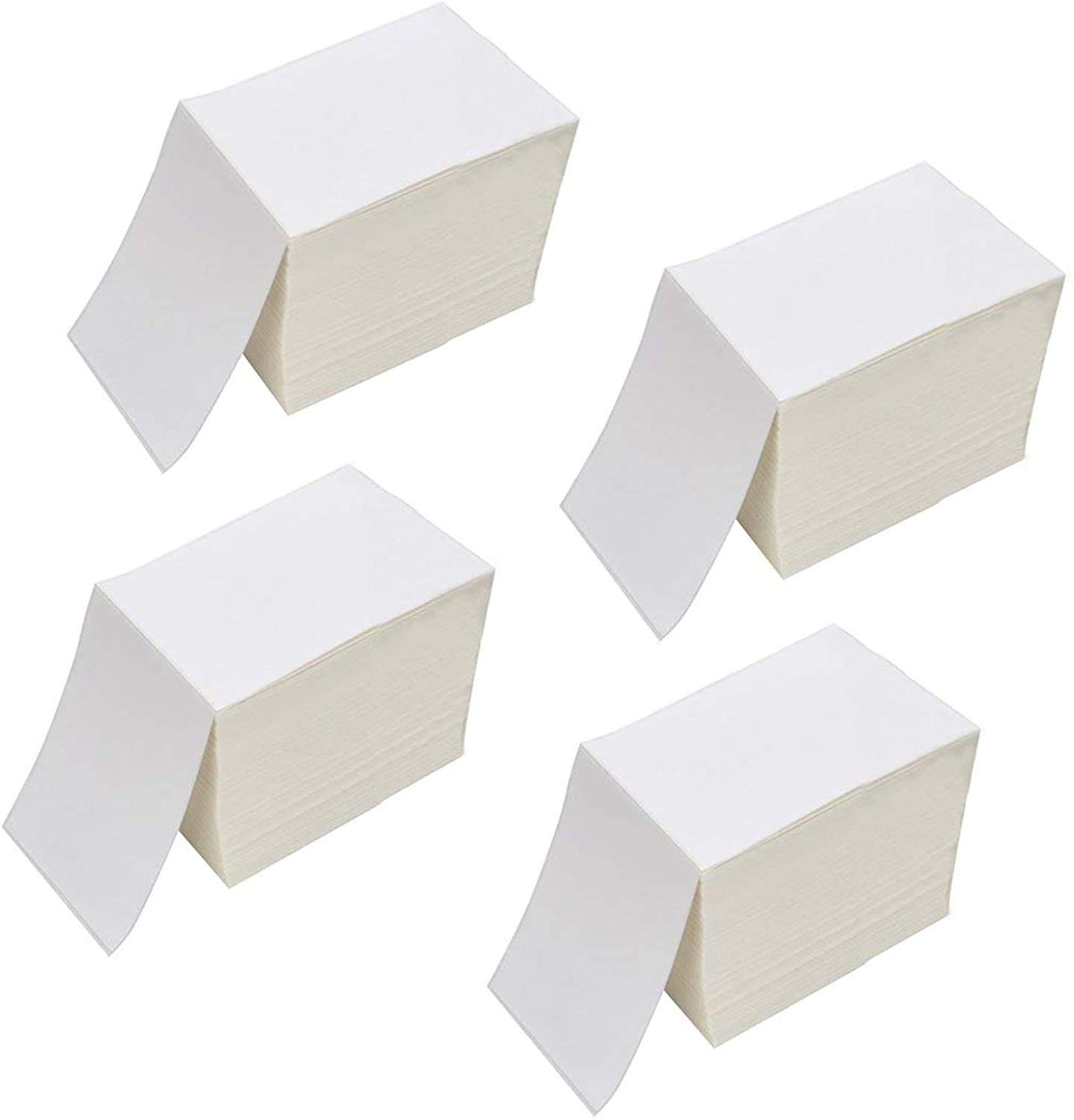 GSSP 4x6 Inch Fanfold Direct Thermal Shipping Labels - 8000 White Perforated Mailing Labels (8 Packs of 1000) with Permanent Adhesive, Zebra Printer Compatible - Ideal for Warehouse, Logistics & E-commerce Shipping