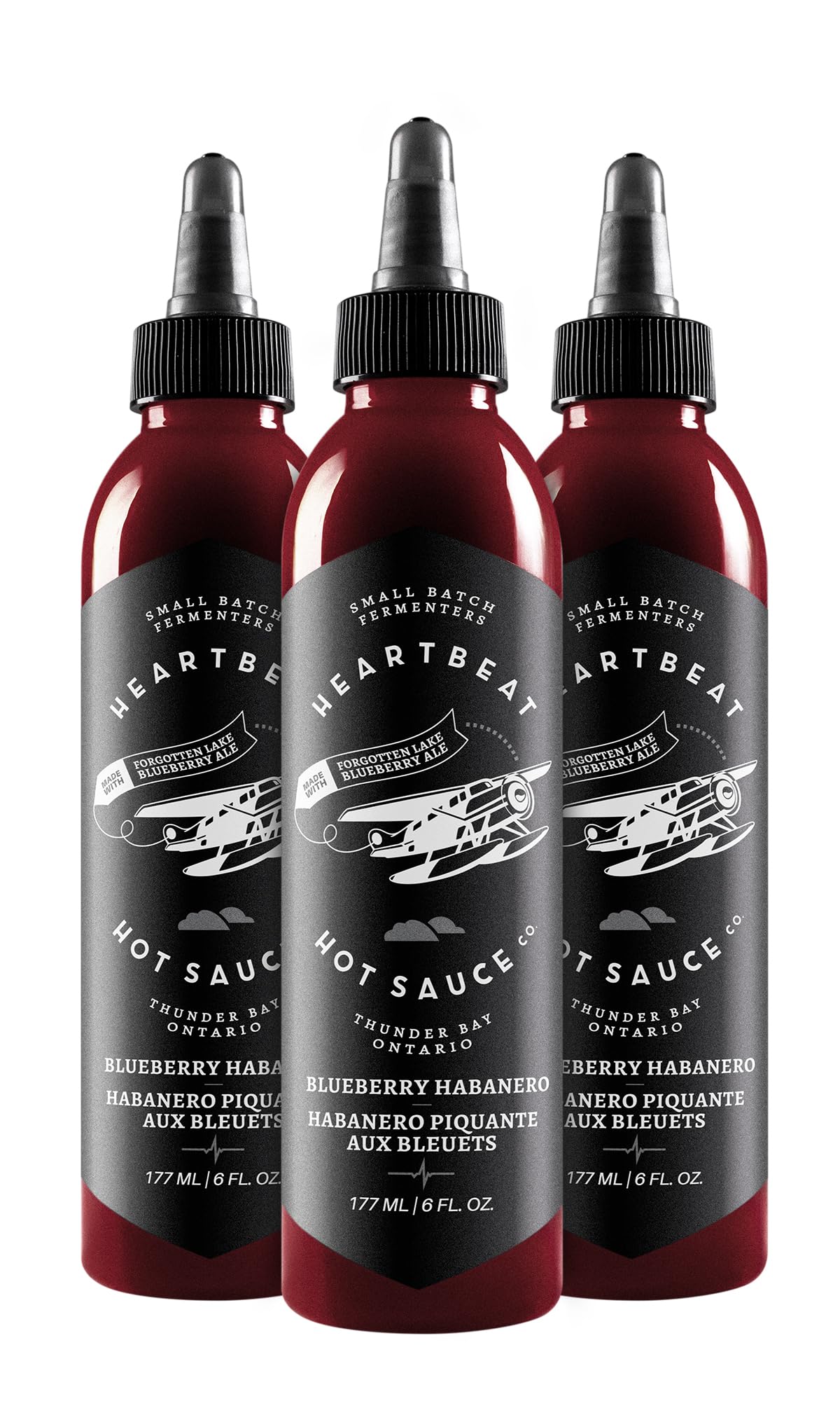 Heartbeat Hot Sauce Co. | Blueberry Habanero Hot Sauce - 6 oz Bottles (3-Pack) | Spicy Fruit-Infused Sauce for Tacos, Wings & BBQ | Gourmet Hot Sauce Gift Set
