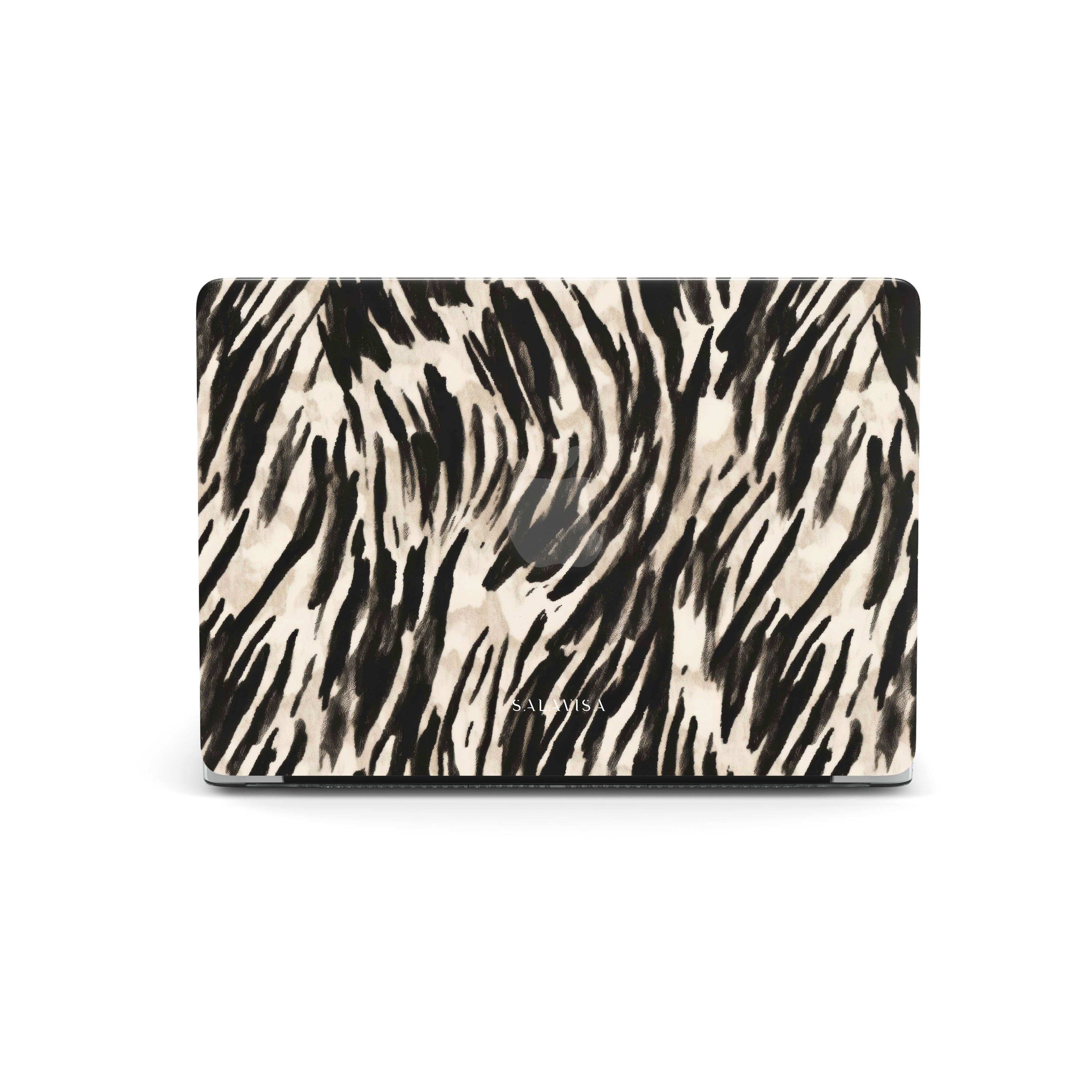 Premium Dark Zebra Pattern MacBook Case - Slim Protective Cover for MacBook Air & Pro - Durable Scratch-Resistant Shell for 13, 14, 15, 16 Inch Models - Perfect for Work, School & Travel