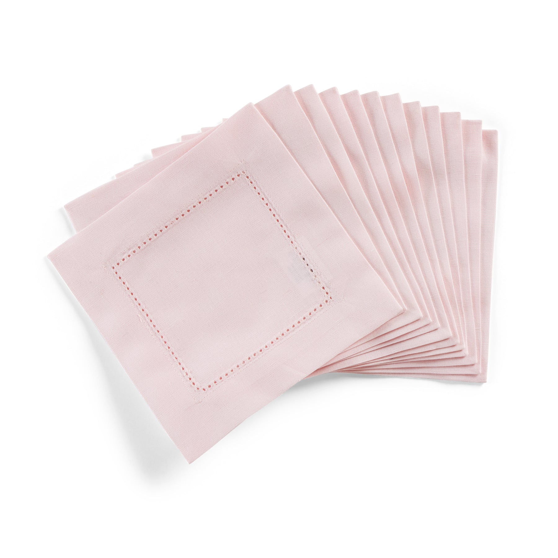 Premium Cotton Linen Hemstitch Cocktail Napkins - 12 Pack Elegant Dinner Napkins for Parties, Weddings & Home Decor - Absorbent & Reusable Beverage Napkins for Drinks & Appetizers