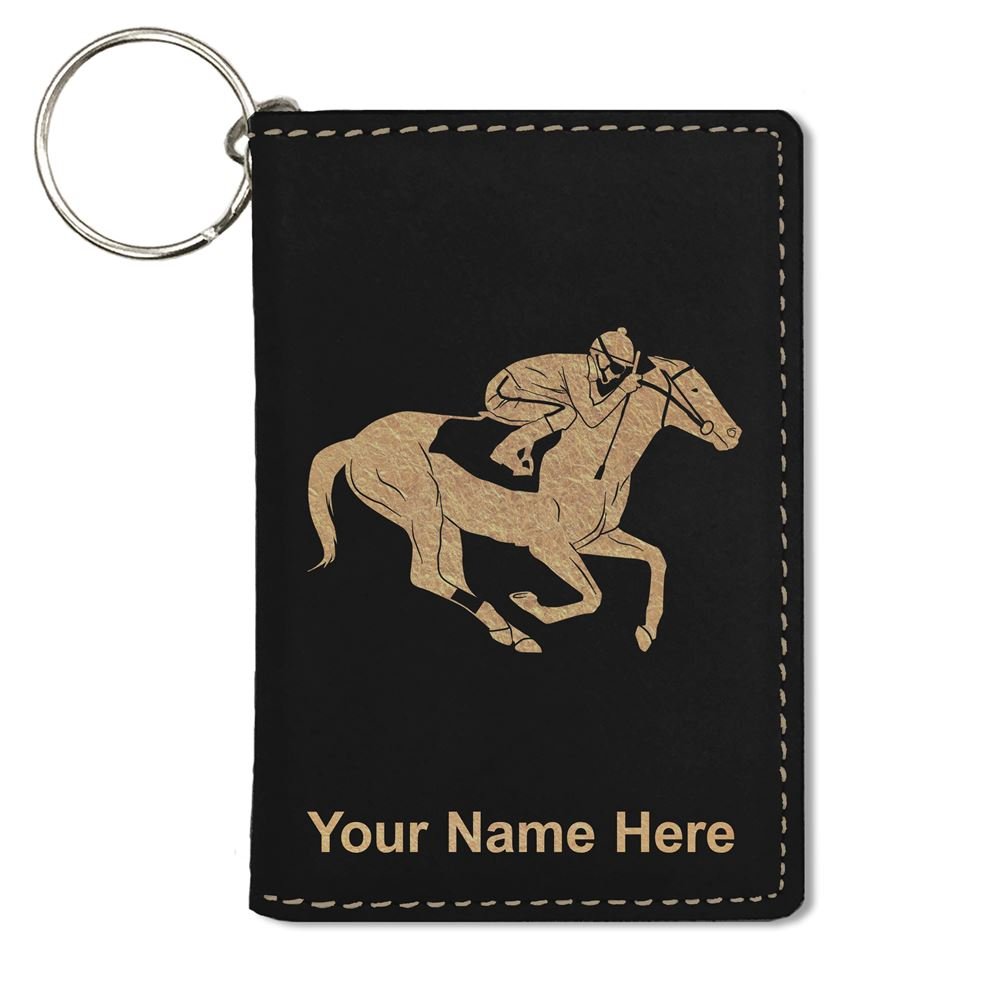 Personalized Engraved ID Holder Wallet for Horse Racing Enthusiasts - Perfect for Events, Gifts & Racing Accessories