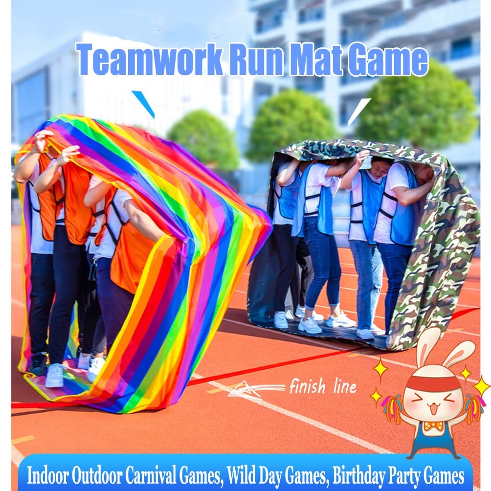 Teamwork Games Run Mat - 4PCS Indoor/Outdoor for Company & School Activities - Team Building Fun