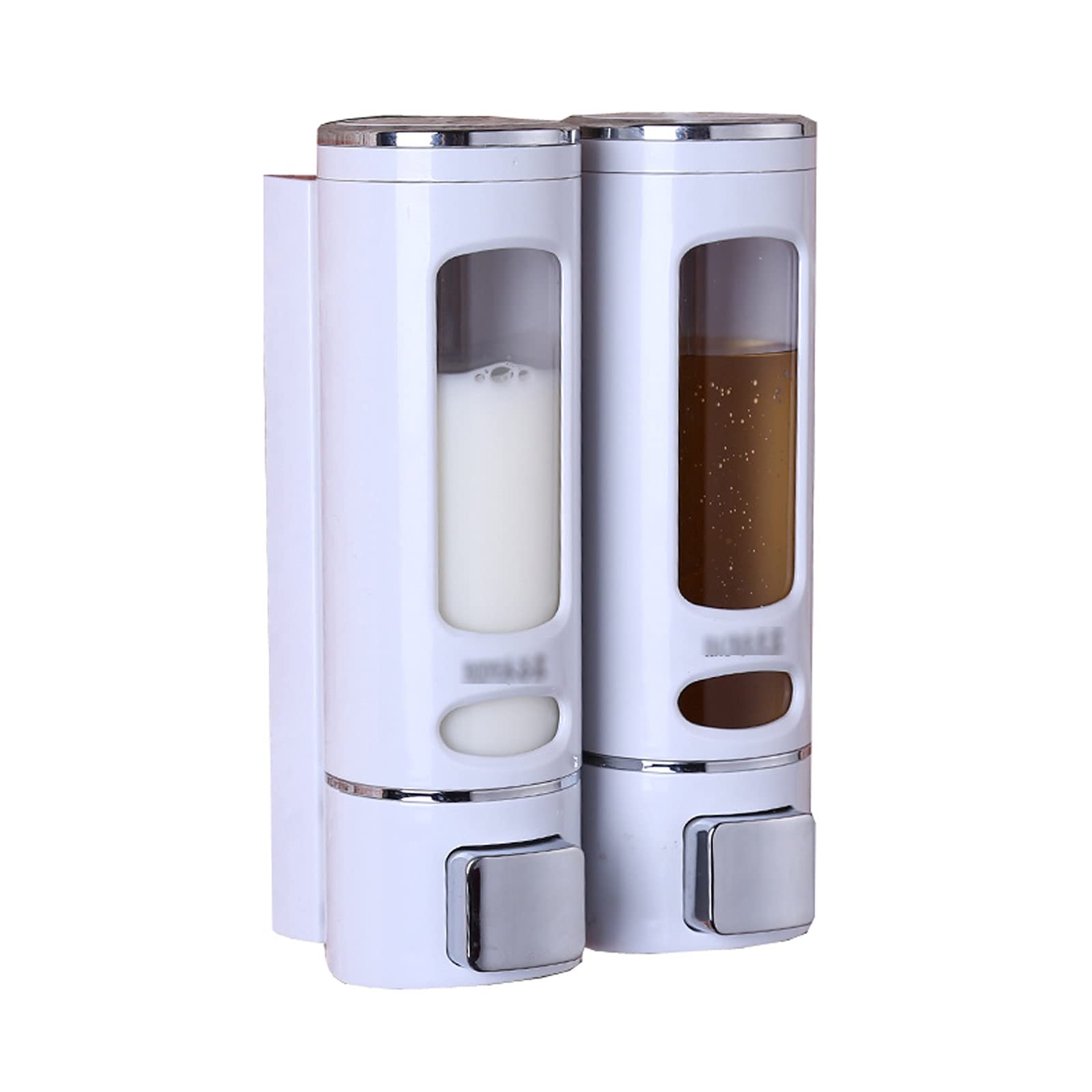 TOMYEUS 400ml/14.1oz Manual Wall Mounted Soap Dispenser - Plastic Hand Soap, Shampoo & Liquid Soap Dispenser for Bathroom, Kitchen, Office (White) - Perfect for Home, Restaurant & Commercial Use