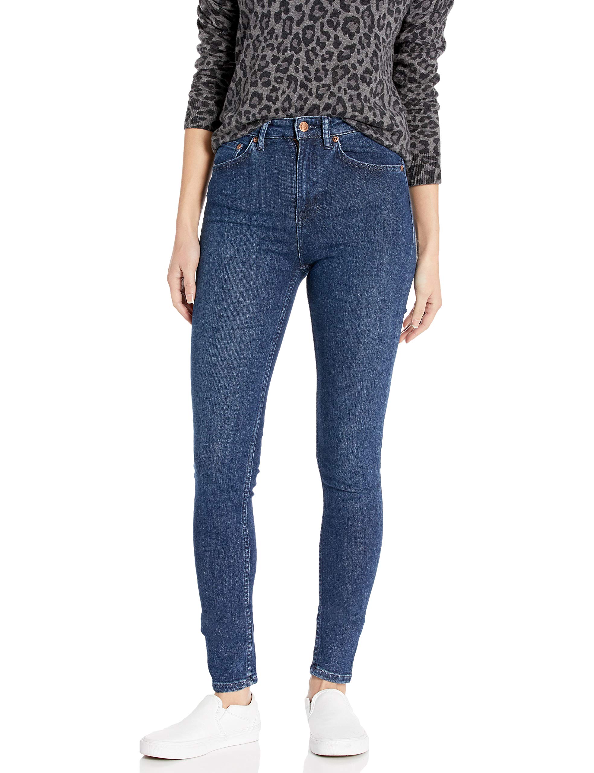 Nudie Jeans Women's High Top Tilde Blue Tide Distressed Denim Jeans - Stylish & Comfortable for Casual Wear, Night Out, and Everyday Fashion