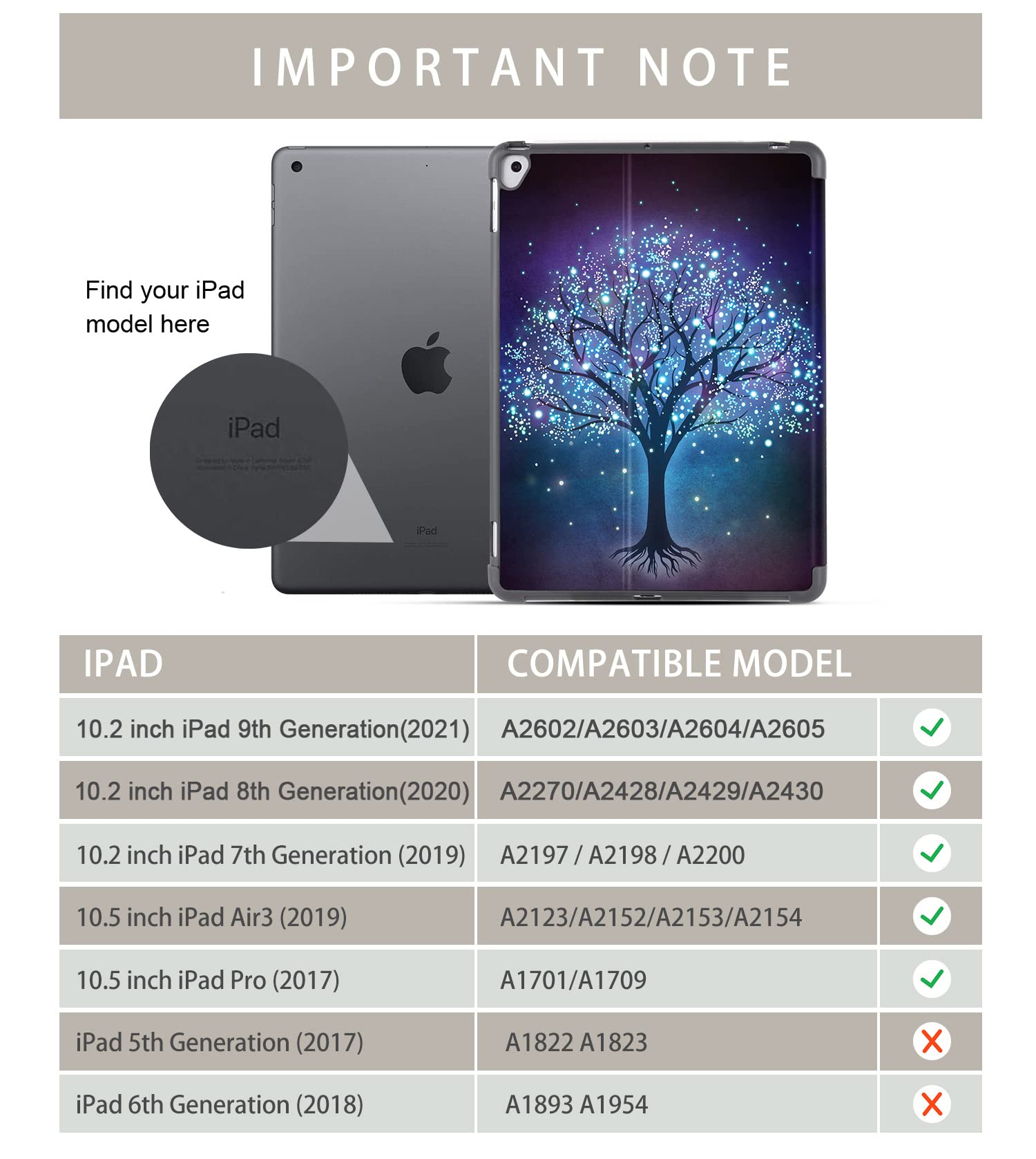 Premium iPad Case Compatible with iPad 9th/7th/8th Gen 10.2