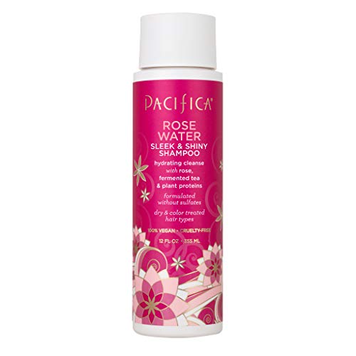 Pacifica Rose Water Sleek & Shiny Shampoo for Dry Hair - 12 Fl Oz Fresh Hydrating Formula - Perfect for Daily Hair Care & Salon-Quality Shine at Home