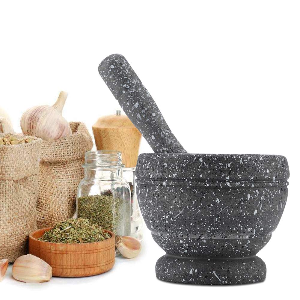 Premium Mortar and Pestle Set - 4# Heavy Duty Spice Grinder for Garlic, Herbs & Spices - Perfect for Cooking, Grinding & Crushing - Ideal for Kitchens, Restaurants & Home Chefs