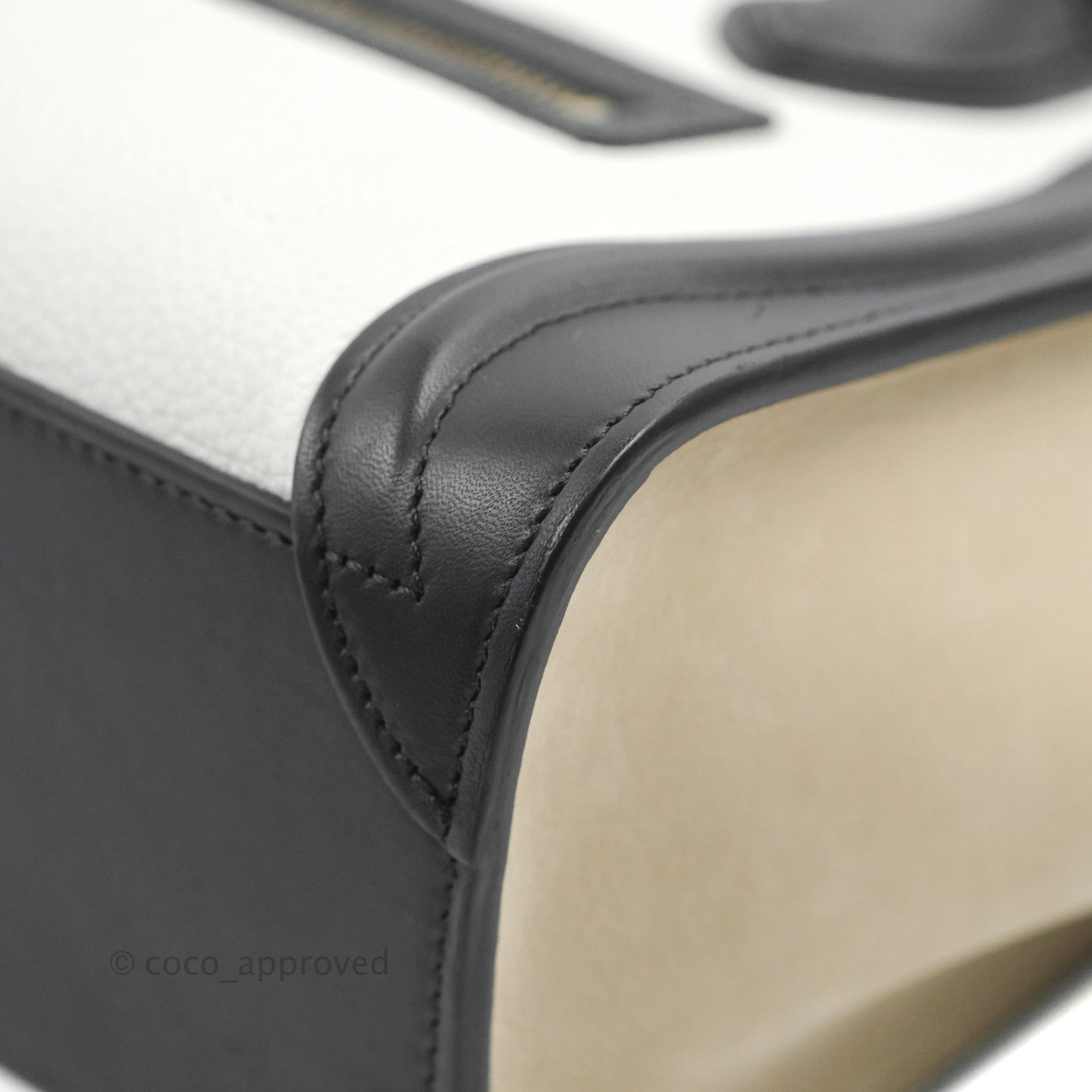 Celine Nano Luggage Bag in Tricolor Dune/White/Black - Premium Grained Calfskin Leather Handbag for Women | Perfect for Work, Travel & Everyday Use