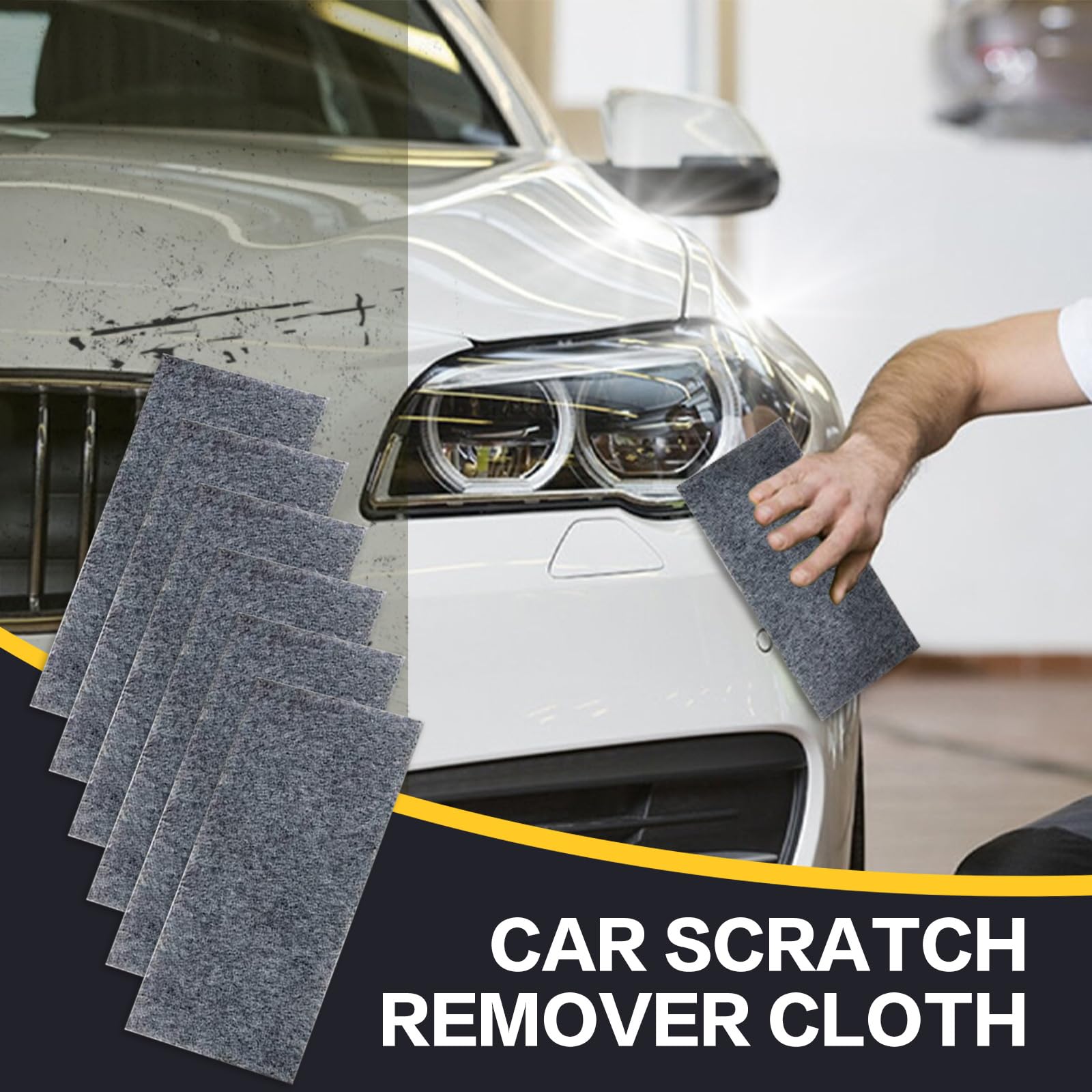 6-Pack Nano Sparkle Cloth - Premium Car Scratch Remover for Paint Repair | Microfiber Buffing Pads for Vehicle Detailing & Polishing | Perfect for DIY Car Care, Auto Body Shops & Professional Detailing Services