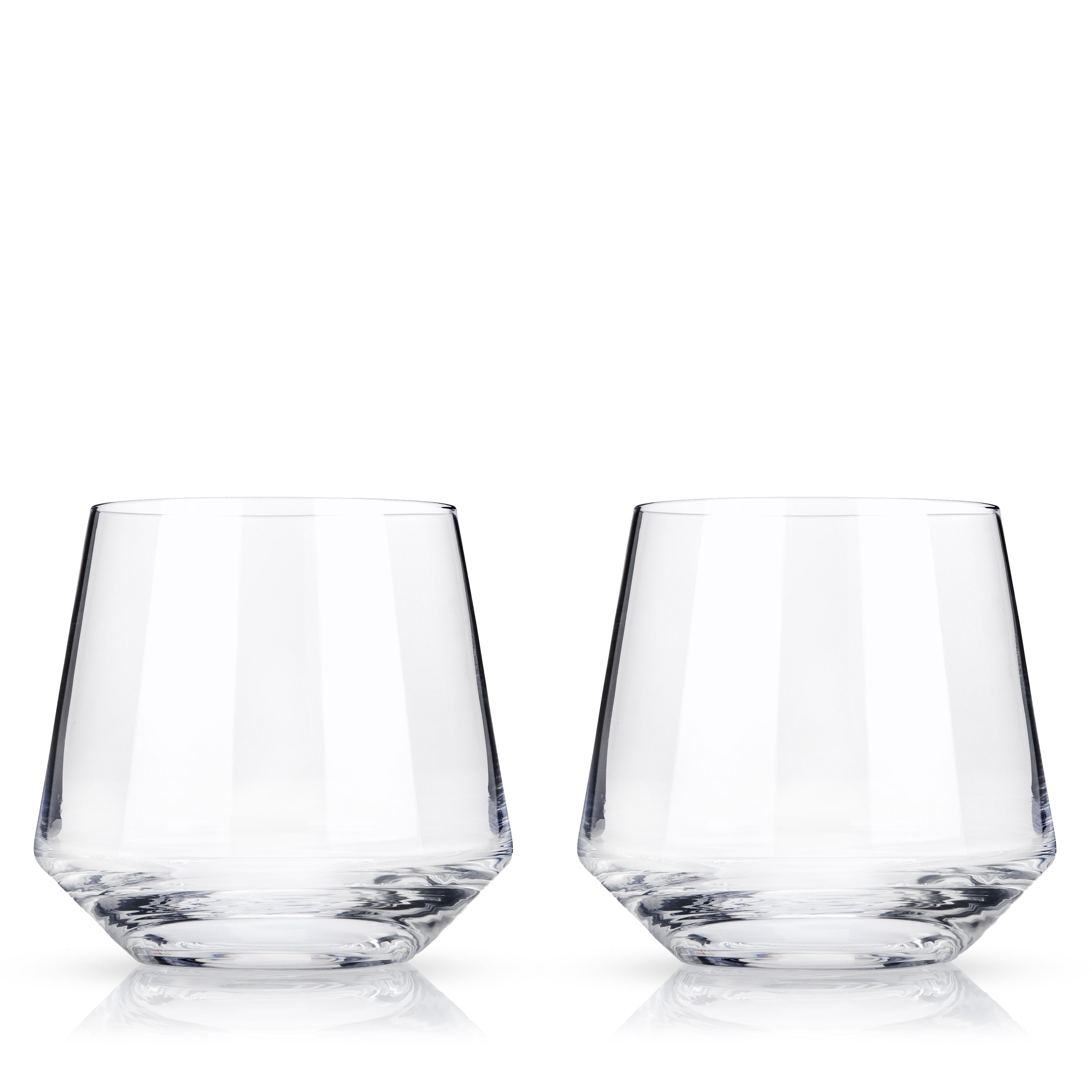 Raye Angled Crystal Cocktail Glasses Set of 2 - Elegant Barware for Whiskey, Martini & Cocktail Parties - Perfect for Home Bars, Weddings & Gifts
