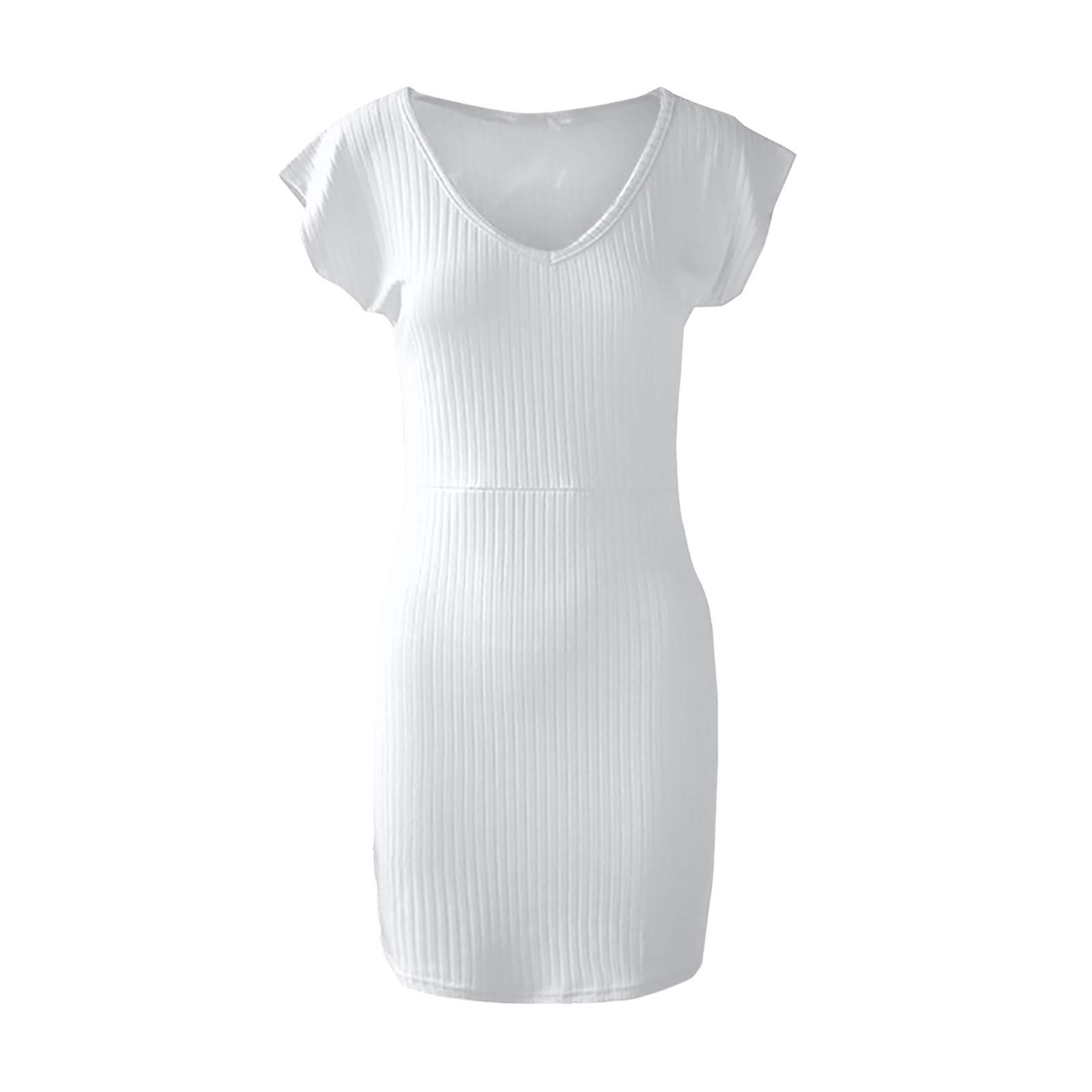 Elegant Women's V-Neck Midi Dress for Wedding Guest - Sexy Slim Fit Casual Mini Dress in Solid Colors | Perfect for Cocktail Parties, Date Nights & Summer Events