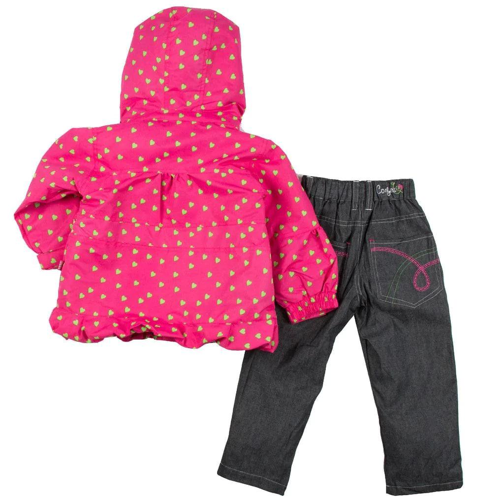Conifere Small Hearts Girl's 3 in 1 Set - Cute Outfit for Toddler Girls | Perfect for Birthday, Party & Photo Shoots