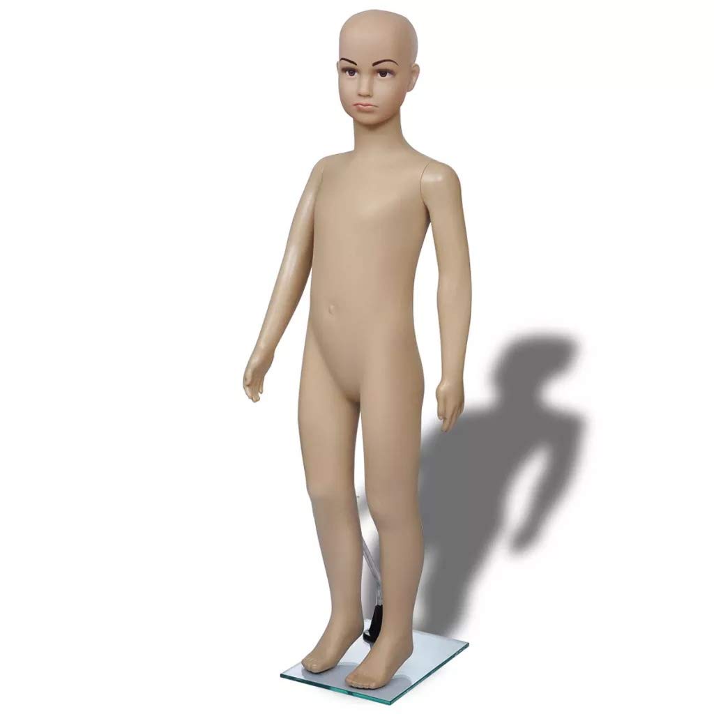 HURRISE Child Mannequin with Glass Stand - Full Body Male Artist Manikin for Clothing Display, Window Dressing & Underwear Modeling | Perfect for Retail Stores, Fashion Studios & Photography