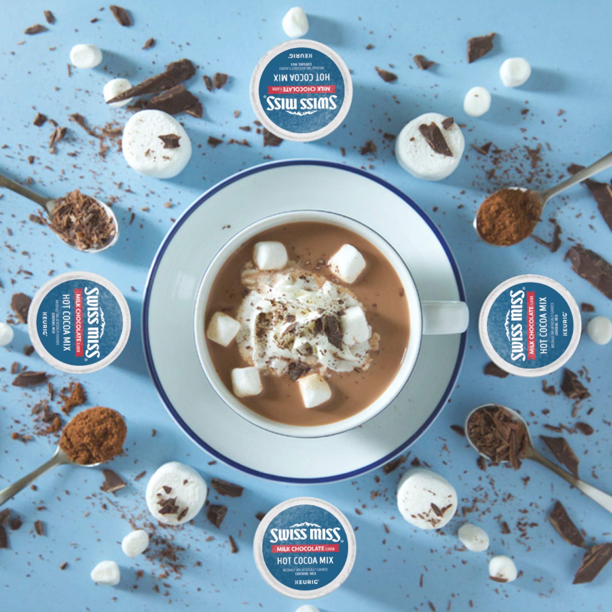 Swiss Miss Milk Chocolate Hot Cocoa K-Cup Pods - 96 Count Single-Serve Hot Chocolate for Keurig Brewers | Perfect for Winter Warmth, Holiday Gifts & Cozy Family Moments
