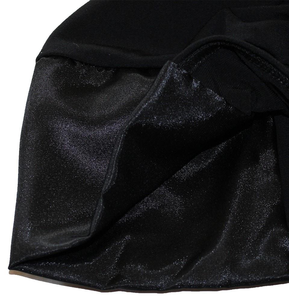 Firdevs Satin Hijab Bonnet Underscarf - Black Muslim Headscarf Liner for Sleep, Prayer & Everyday Wear - Soft Breathable Undercap for Women