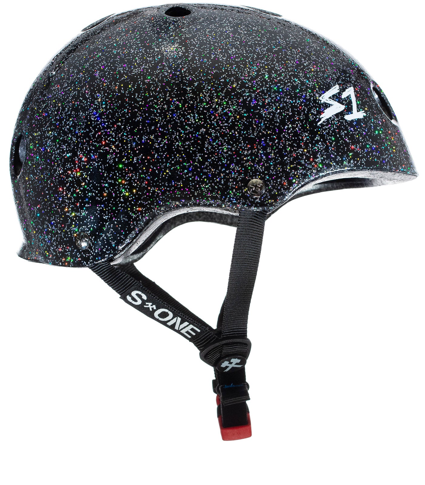 S1 Mini Lifer Helmet - Black Glitter Motorcycle Bike Helmet for Adults - Lightweight DOT Certified Safety Gear for Urban Commuting & Scooter Riding