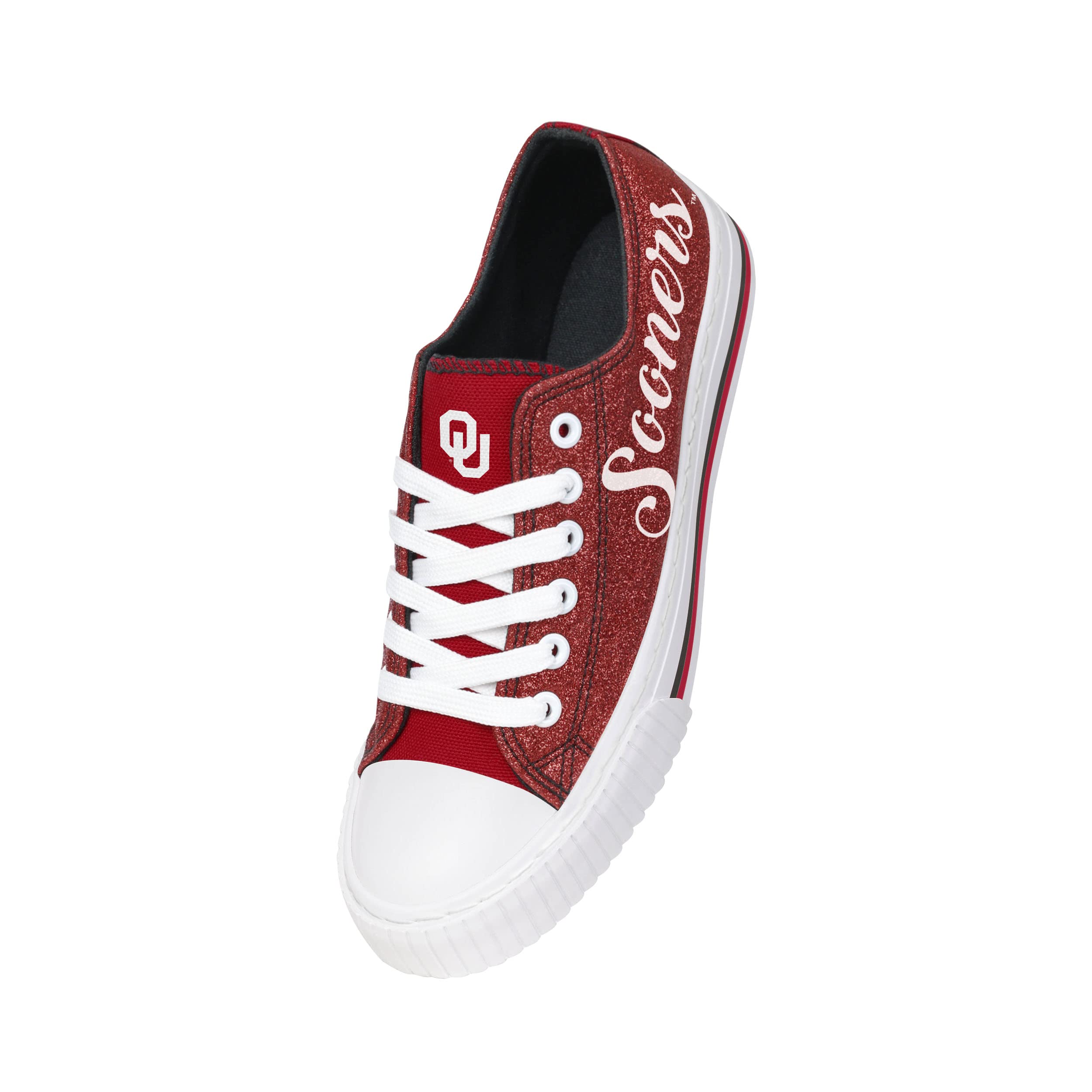 FOCO Women's NCAA Team Logo Low Top Canvas Sneakers - Comfortable Casual Shoes for College Fans, Game Day Outfits & Everyday Wear