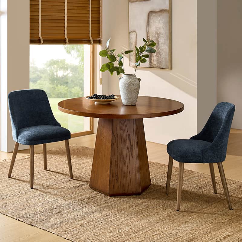 Zara Dining Chairs Set of 2/4/6 - Modern Curved Backrest with Natural Wood Legs & Plush Cushion - Perfect for Kitchen, Dining Room, or Breakfast Nook
