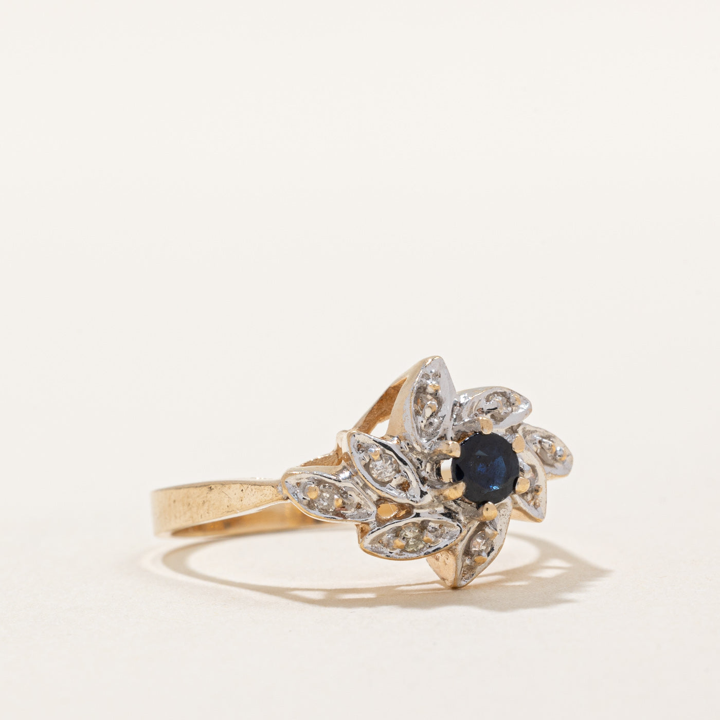 Exquisite 0.16ct Sapphire & 0.04ct Diamond Cluster Ring - Size 6.25 | Elegant Blue Gemstone Jewelry for Women | Perfect for Engagement, Anniversary & Special Occasions