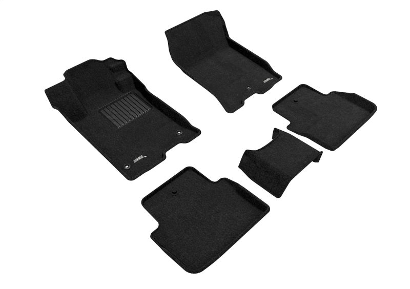 3D MAXpider Custom Fit Floor Mats for 2015-2020 Acura TLX FWD - Elegant Black All-Weather Protection (R1 R2 Series) | Perfect for Daily Commutes, Road Trips & Winter Weather