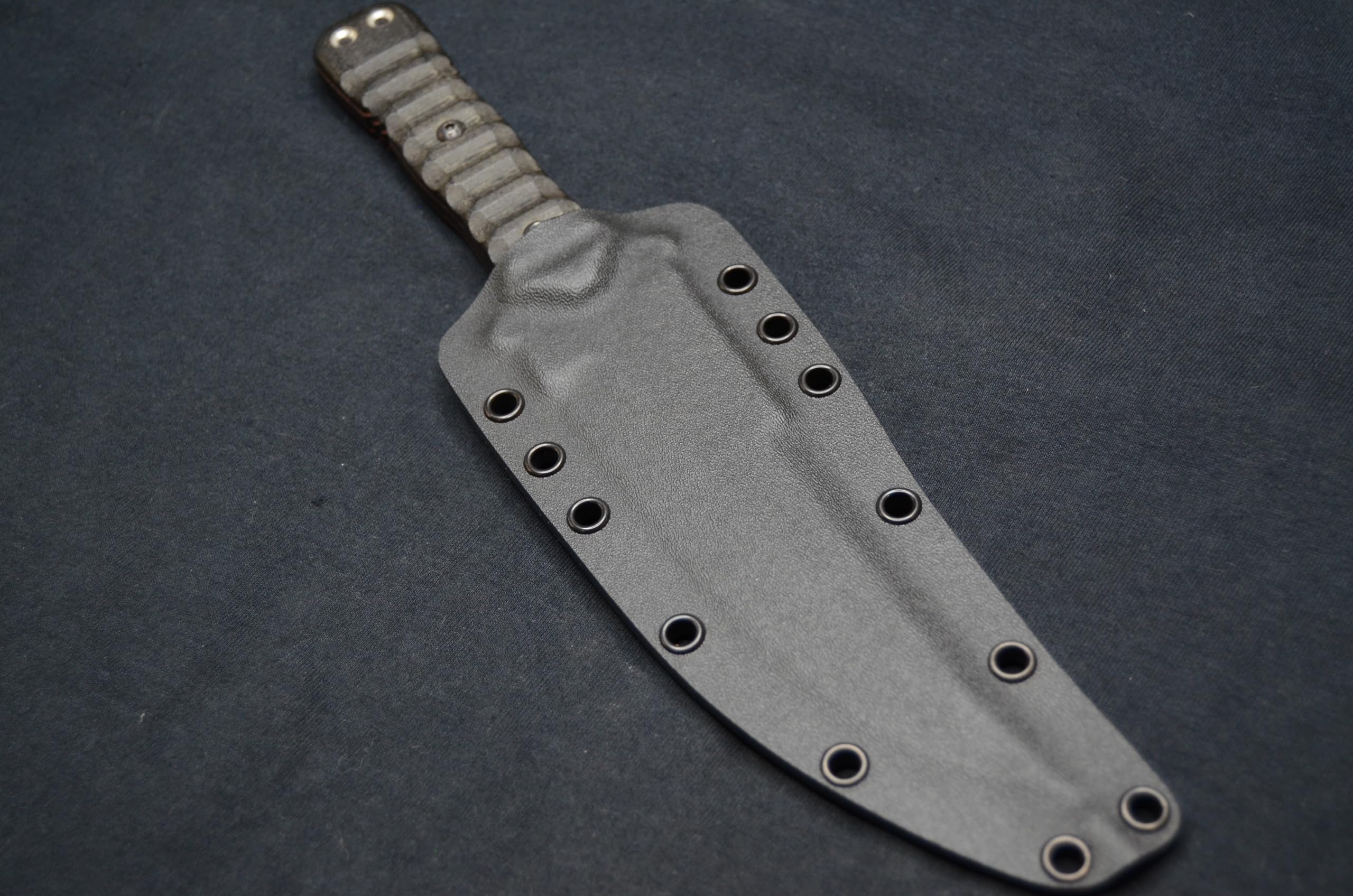 TOPS Knives Zero Dark 30 Tactical Fixed Blade Knife with Black Kydex Sheath by Red Hill Sheaths - Survival, Hunting, Outdoor Camping EDC Gear