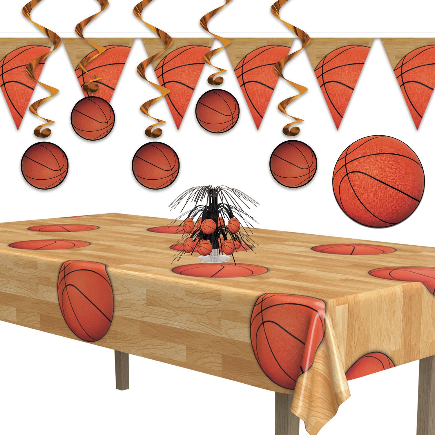 12 Pack Basketball Theme Party Table Covers - 54