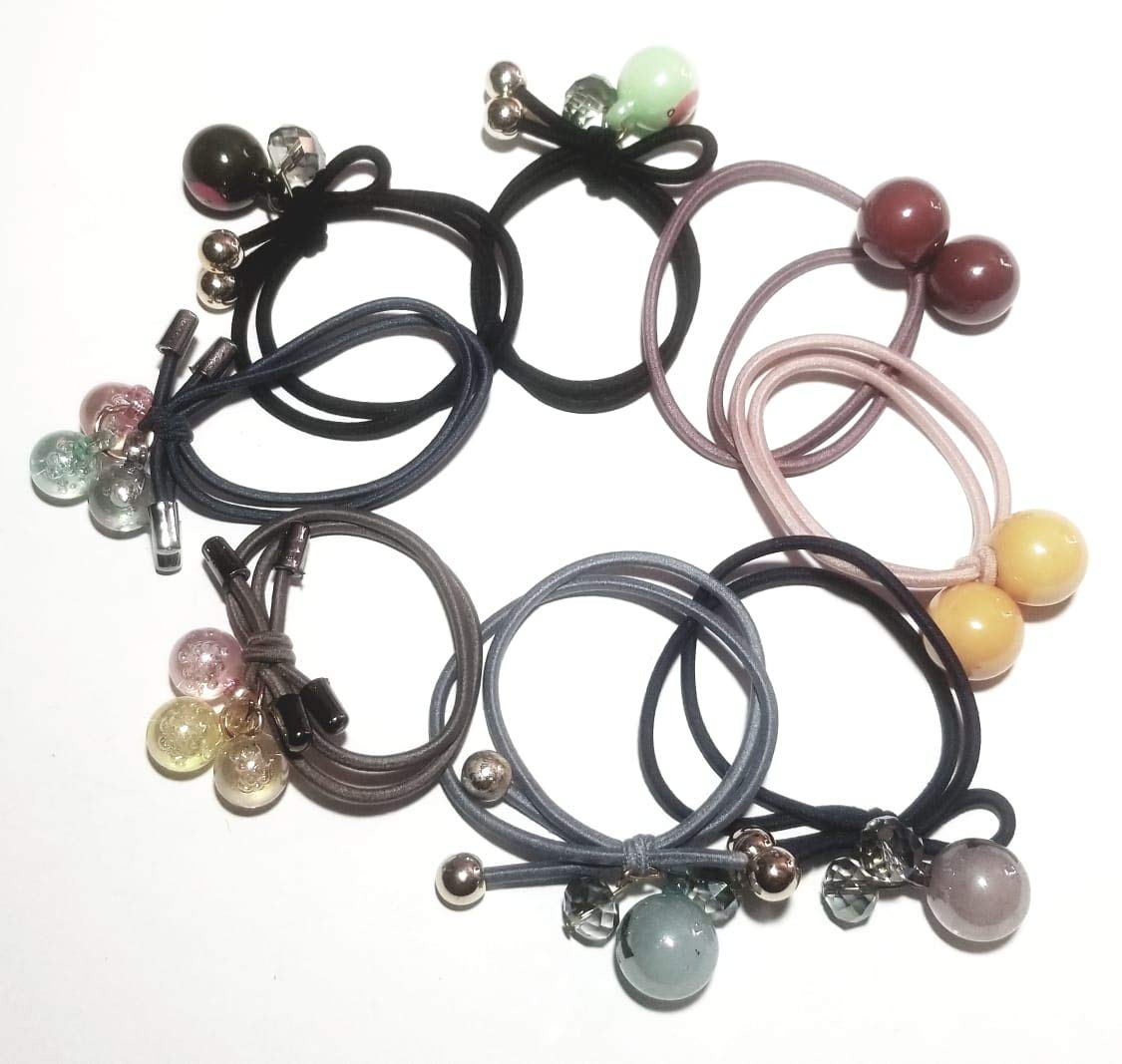 SR SELECTION Fashionable Hair Rubber Bands for Women & Girls - 8 Pack Multicolor Hair Ties for Ponytails, Braids & Everyday Styling