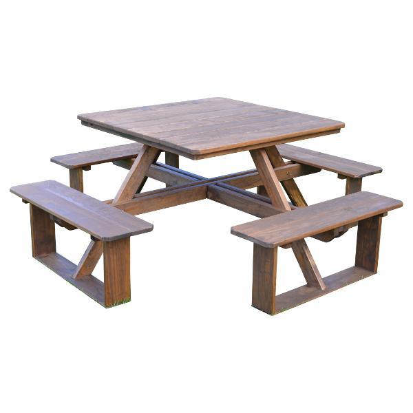 Pressure Treated Pine Square Walk-In Table - Durable Outdoor Dining & Patio Furniture for Backyard, Garden & Deck Use