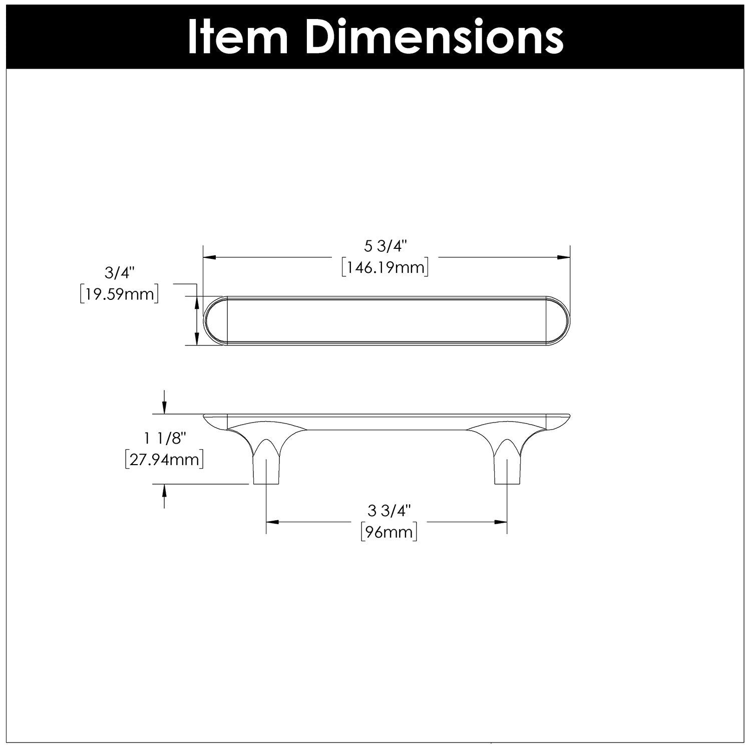 Maven Pull 3 3/4 Inch (96mm) Center to Center Chrome Finish Cabinet Handle - Perfect for Kitchen Cabinets, Drawers & Furniture Hardware