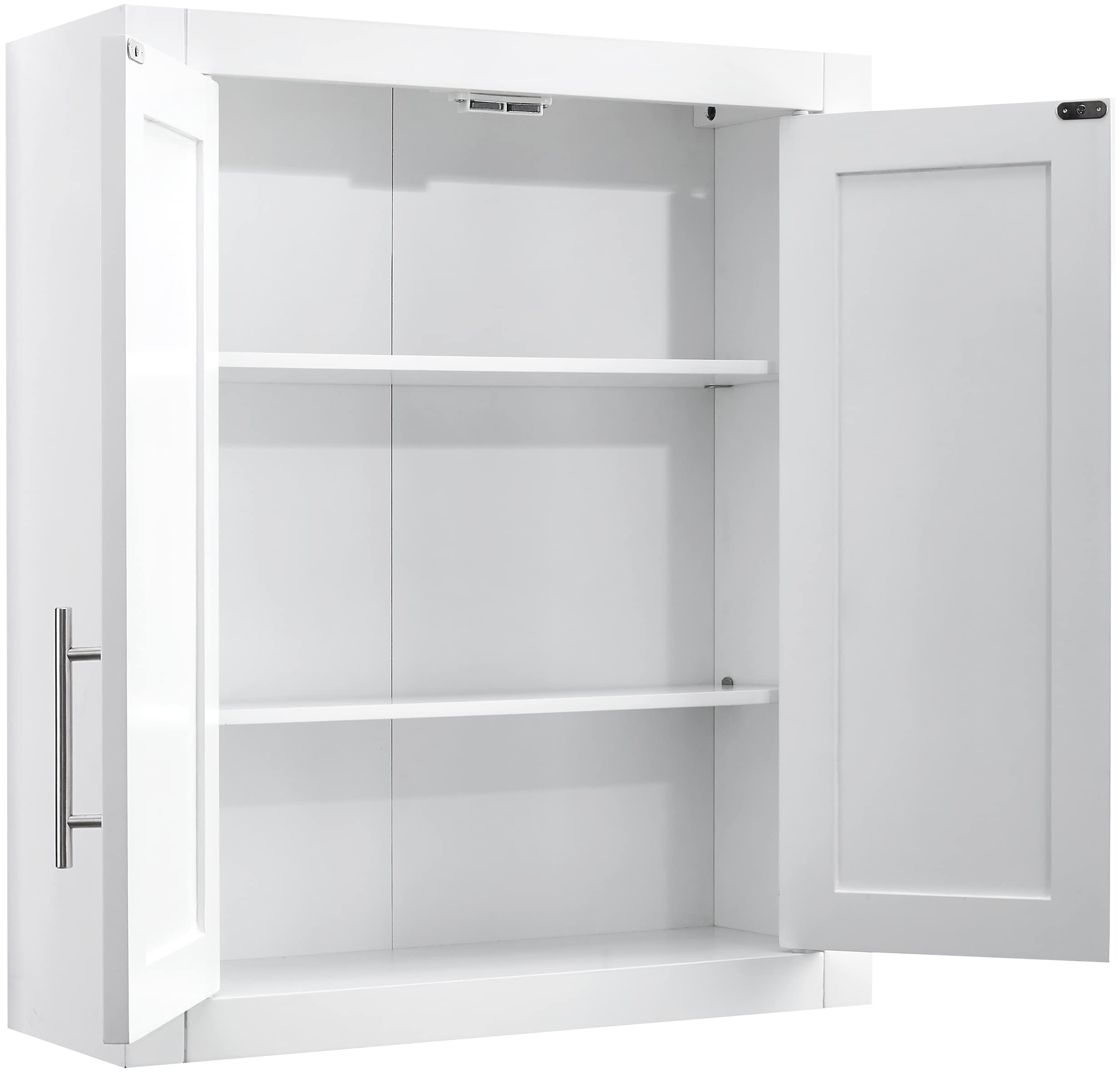 Crosley Savannah White Wall Mounted Bathroom Medicine Cabinet with Shelves - Space Saving Storage for Towels, Toiletries & Cosmetics - Perfect for Small Bathrooms, Powder Rooms & Vanities