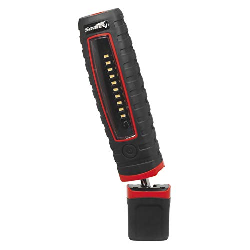 Sealey LED360 Rechargeable 360° Inspection Lamp - 10 SMD LED + 3W LED Black Lithium-ion Work Light - Perfect for Auto Repair, Home Maintenance & Emergency Lighting