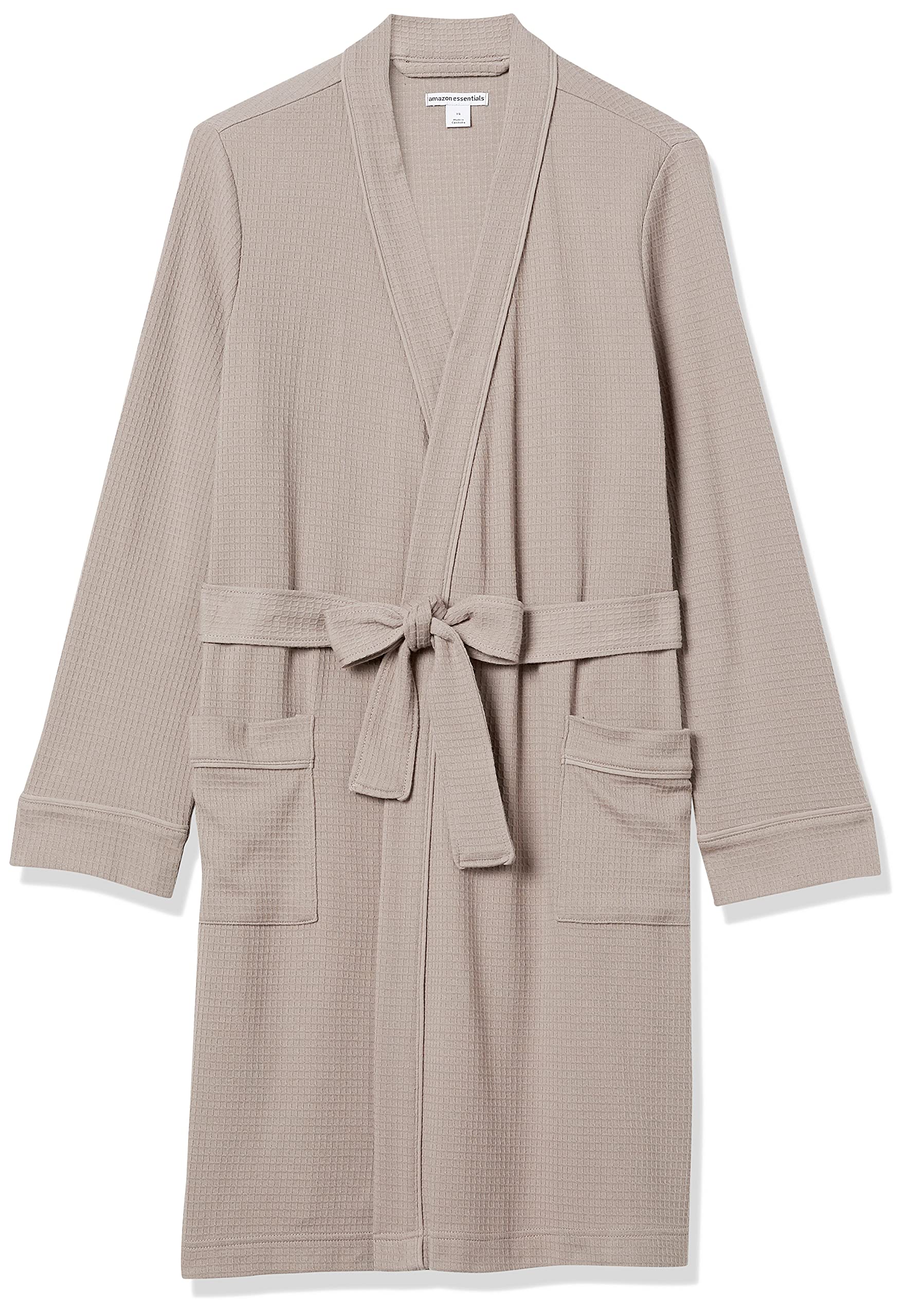 Amazon Essentials Women's Lightweight Waffle Mid-Length Robe - Soft & Breathable Cotton Bathrobe for Spa, Lounge & Relaxation (Plus Size Available)