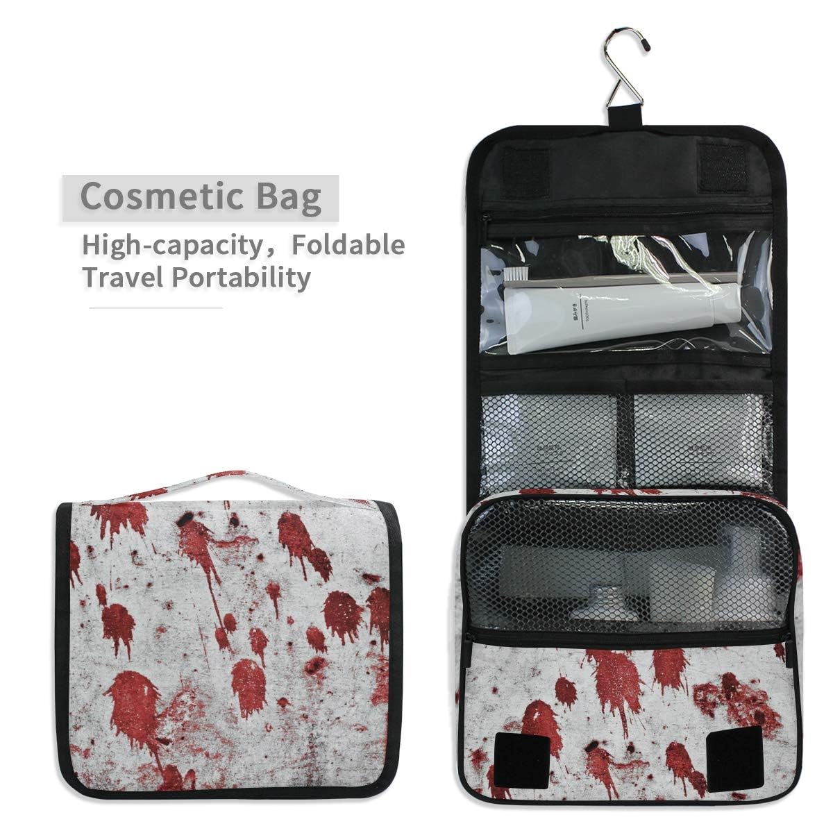 Large Capacity Hanging Toiletry Bag for Women - Travel Cosmetic Organizer & Makeup Pouch with Sturdy Hook | Perfect for Business Trips, Vacations & Gym Use