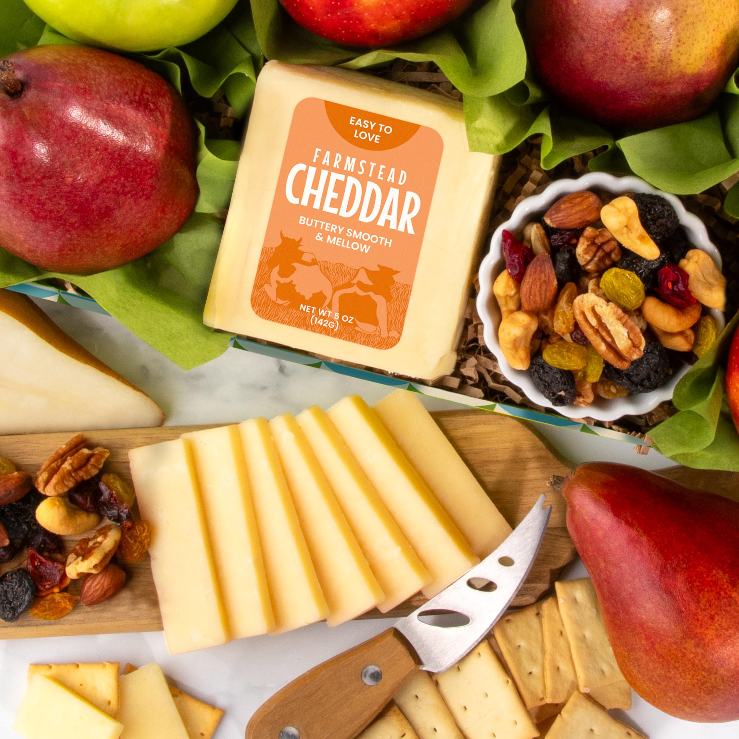 Fresh Fruit Gift Basket with Crackers & Nuts - Perfect for Holidays, Birthdays & Corporate Gifts