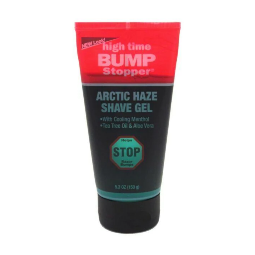 High Time Bump Stop Medicated Shaving Gel Tube 5.3 oz - Prevents Razor Bumps & Irritation for Smooth Shaving - Perfect for Sensitive Skin & Post-Shave Care