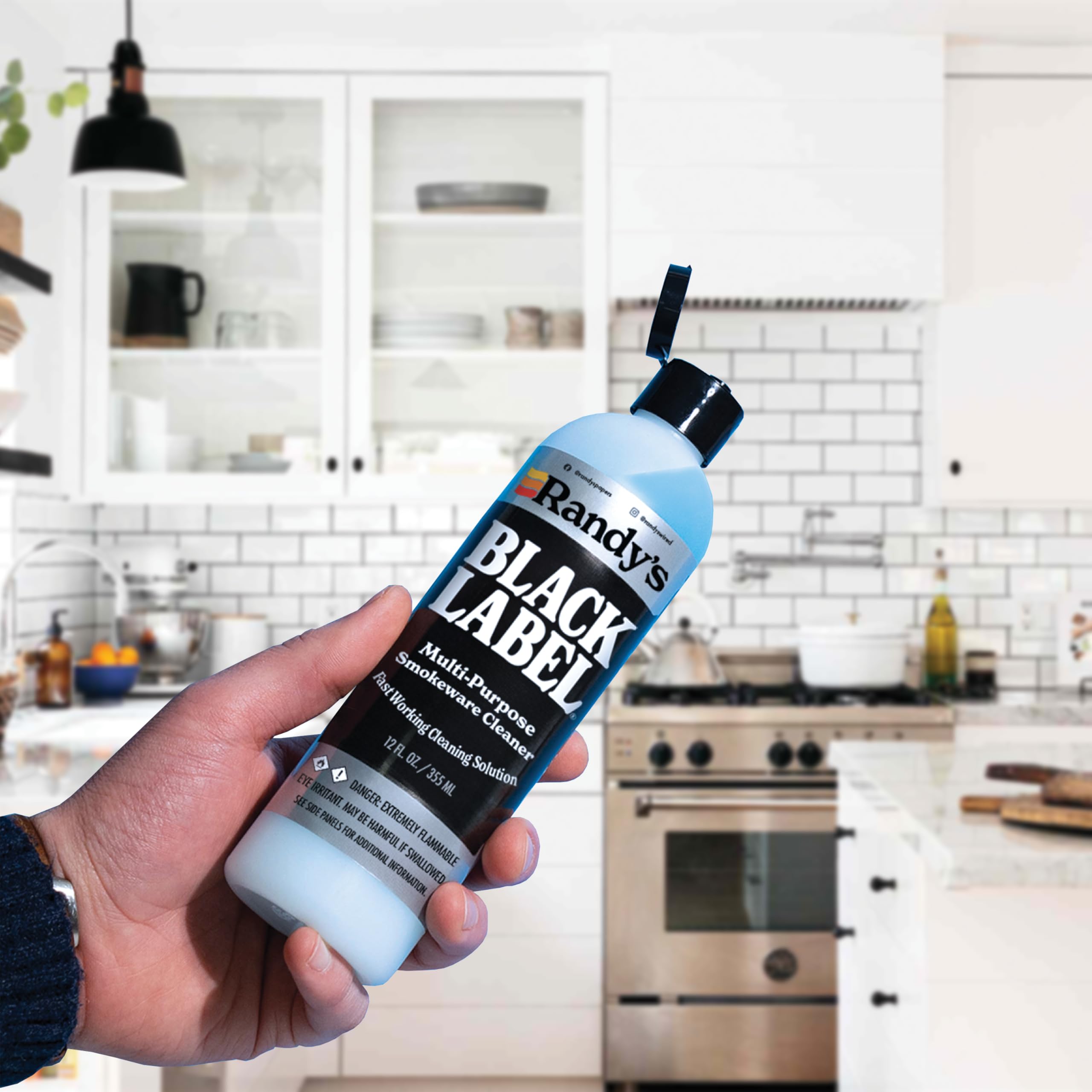 Randy's Black Label Multipurpose Cleaner - 12 fl oz All-Purpose Cleaner for Glass, Metal, Ceramic - Powerful Streak-Free Cleaning Solution for Kitchen, Bathroom & Household Surfaces - Safe for Countertops, Windows & Appliances