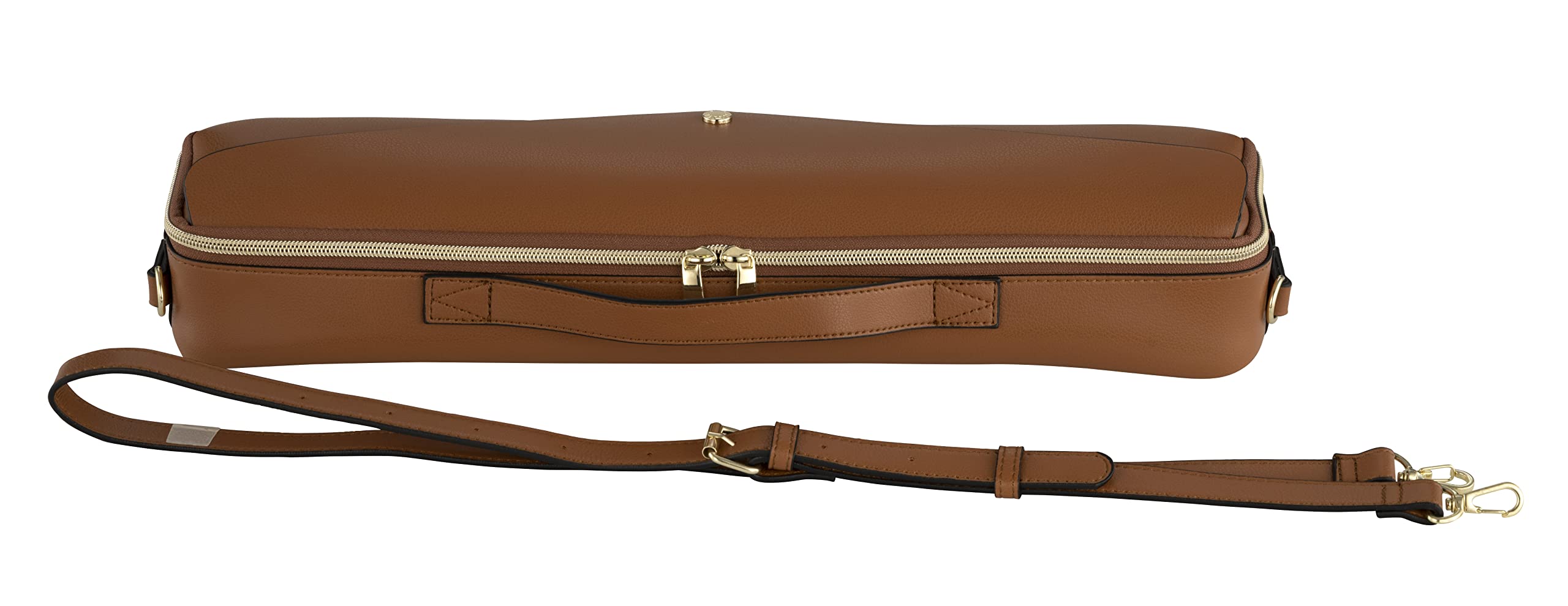 Premium Synthetic Leather Pearl Flute Case Cover for B-Foot Flutes - Legato-Largo Style in Camel Color | Durable Protection for School, Band Practice & Professional Performances